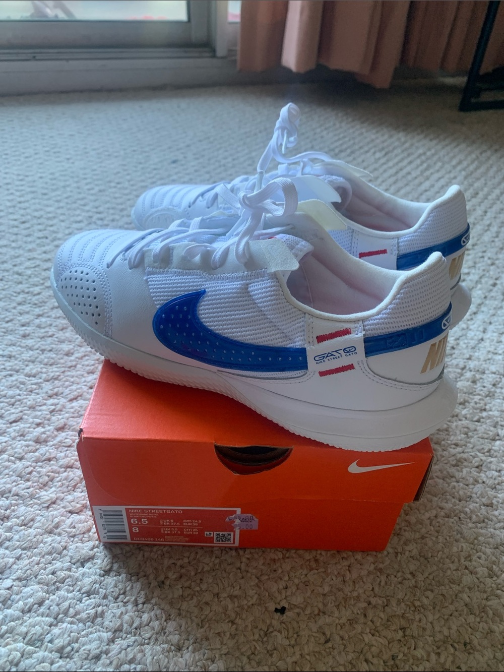Nike Streetgato gato white game Royal indoor soccer shoes football street wear